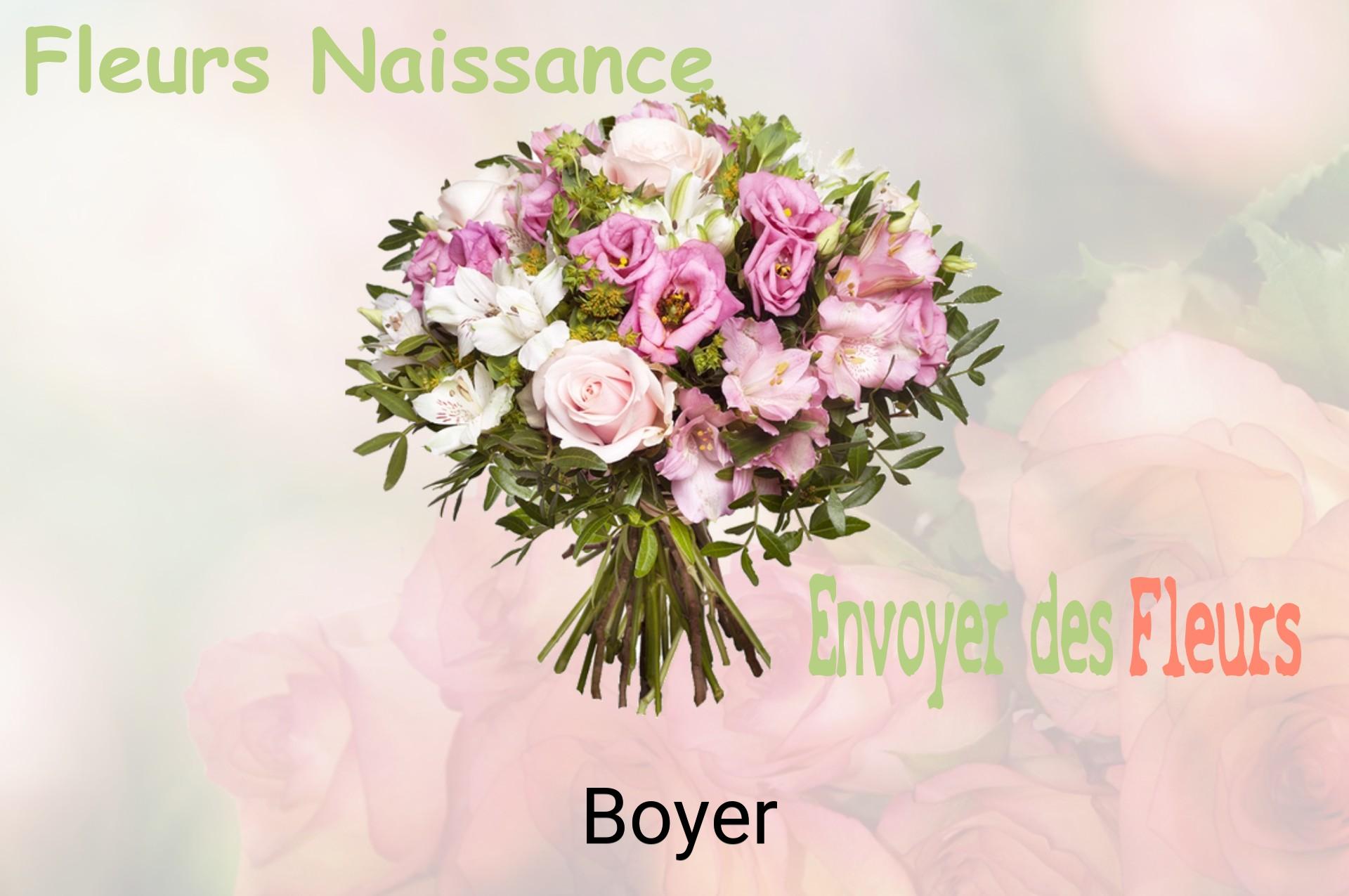 Bouquet de fleurs de naissance livré à Boyer