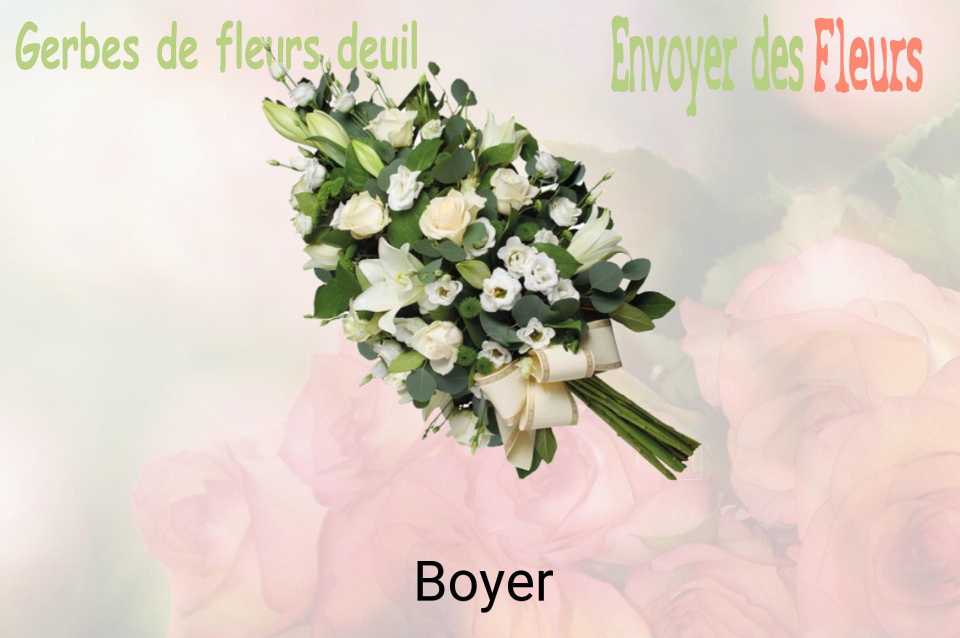 Gerbe de fleurs de deuil livrée à Boyer